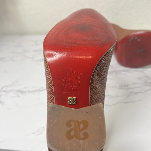 ANDREA PREMIUM Pump Block Brown Heels Women Size 7 - Picture 9 of 16